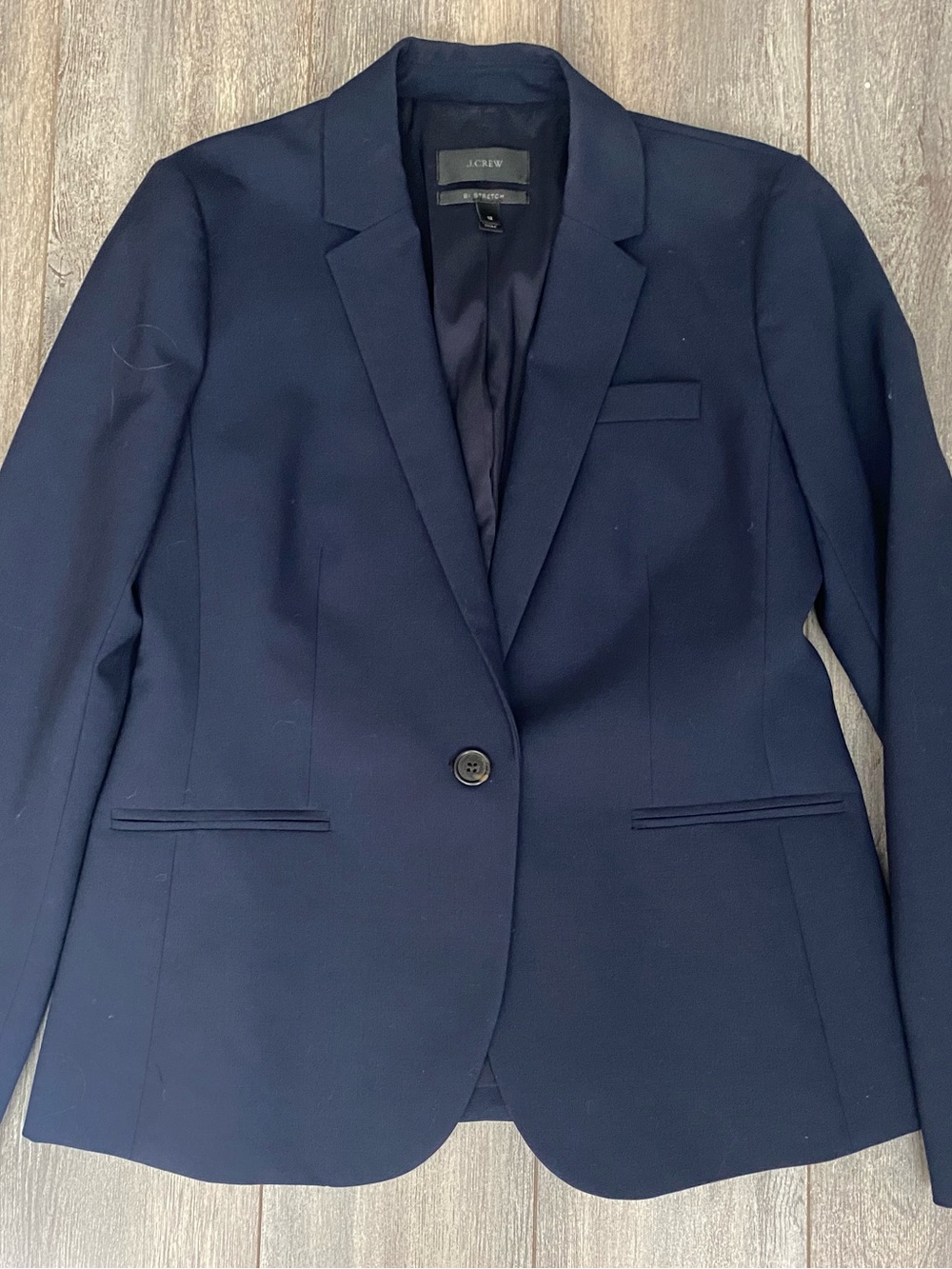 J. Crew Tailored Navy Single-Button Blazer